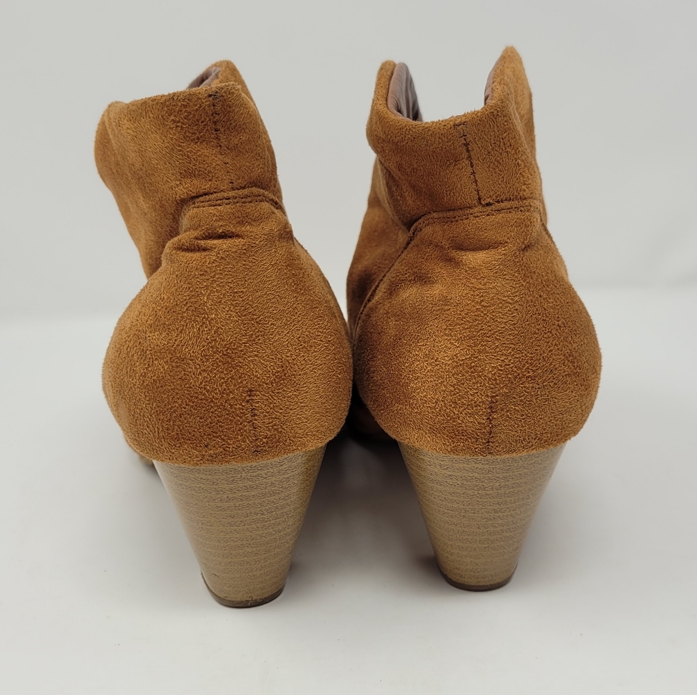 Charlotte Russe Brown Faux Suede Ankle Booties High Heel Boots Women's Size 11 - Picture 4 of 7